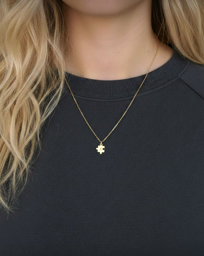 Colar Puzzle & Inicial Personalizado