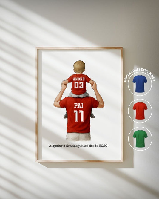 Quadro Equipa de Futebol c/ Adulto & Criança