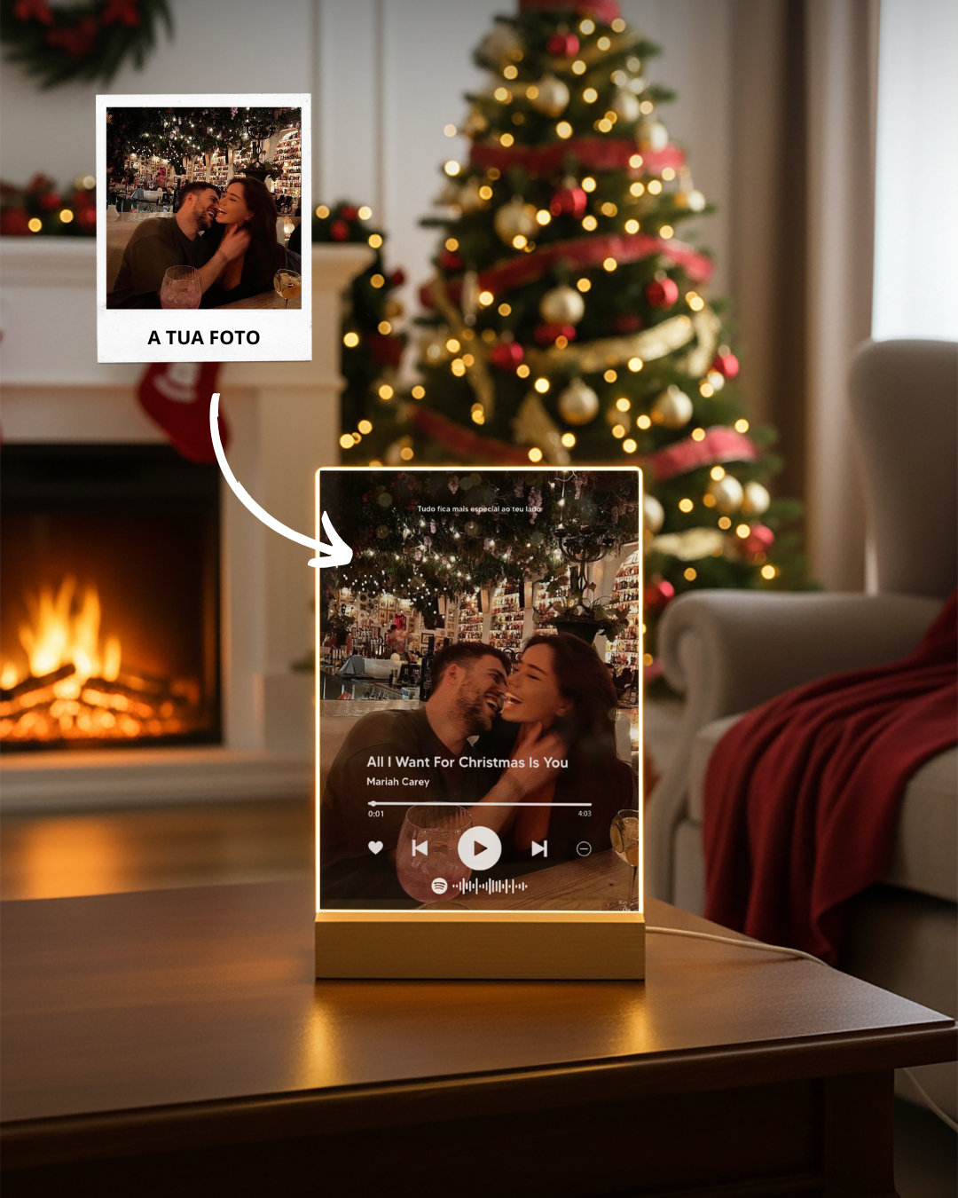 Lámpara Spotify Player Personalizable con Fotografía Completa