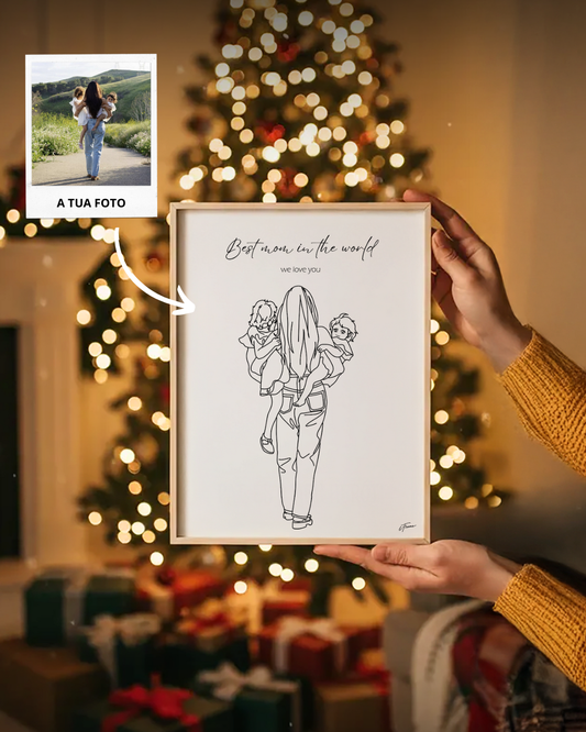 Quadro Retrato Line Art Personalizado