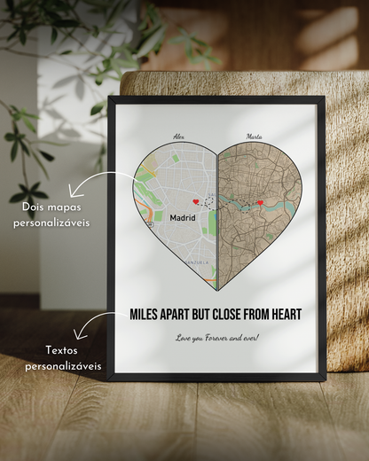 Custom Frame "Hearts at a Distance" - Map