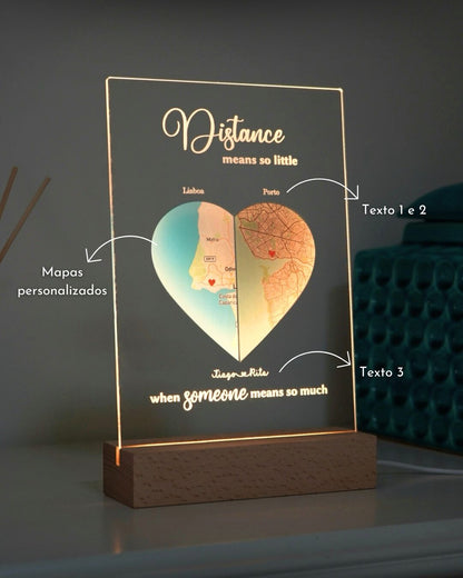 Lámpara "Distance Means So Little" con Mapas Personalizados