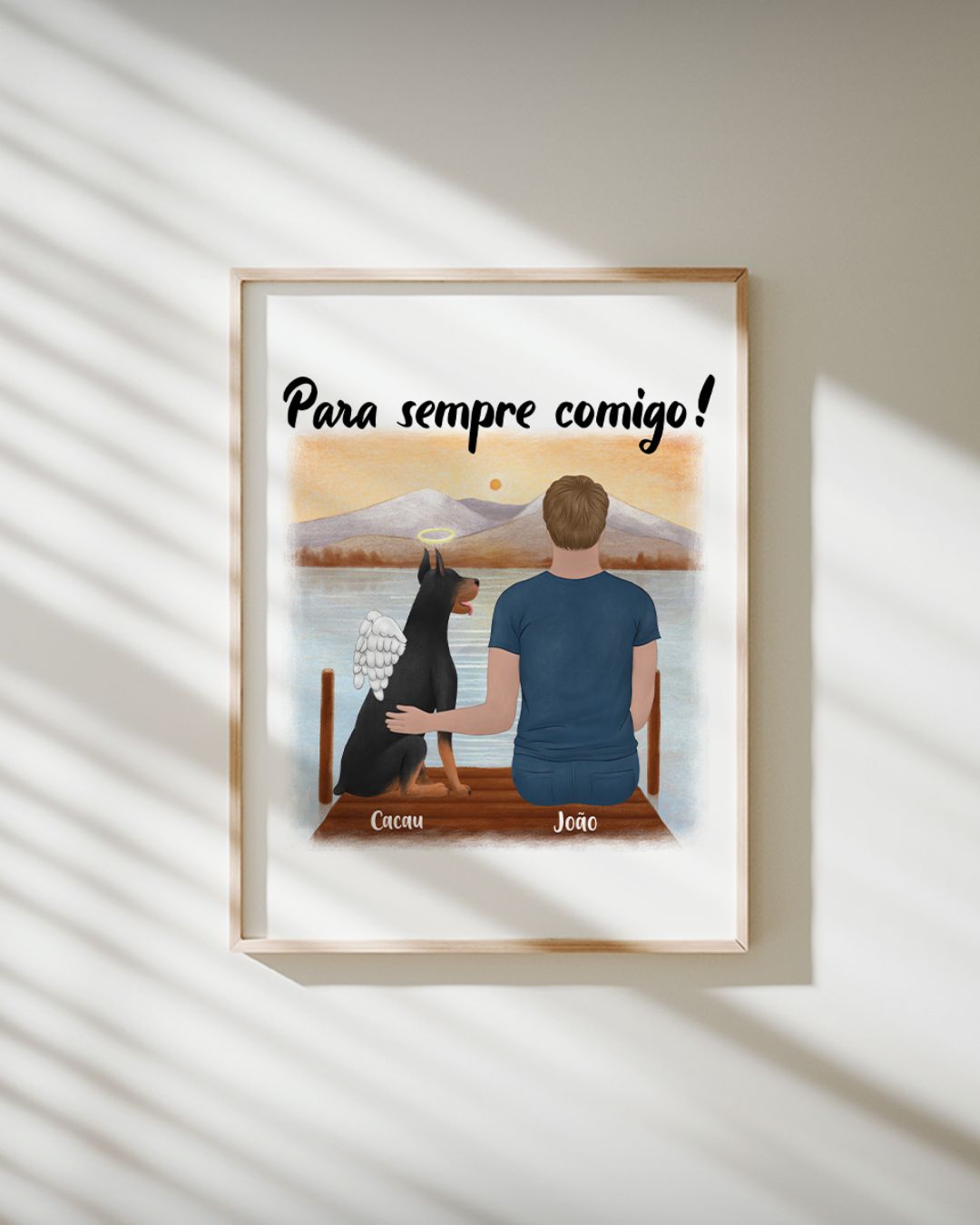 Cuadro Memorial - Perro y Dueño Personalizables