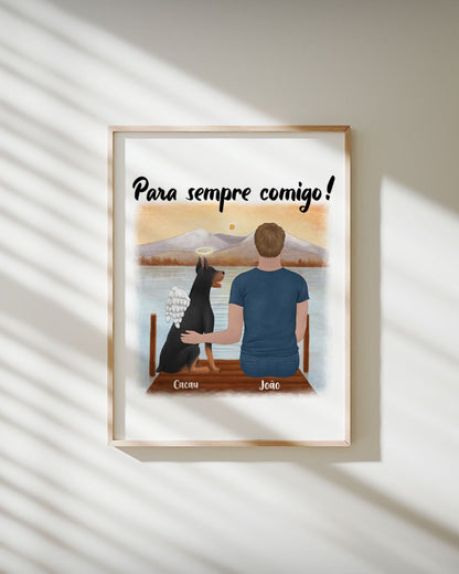 Cuadro Memorial - Perro y Dueño Personalizables