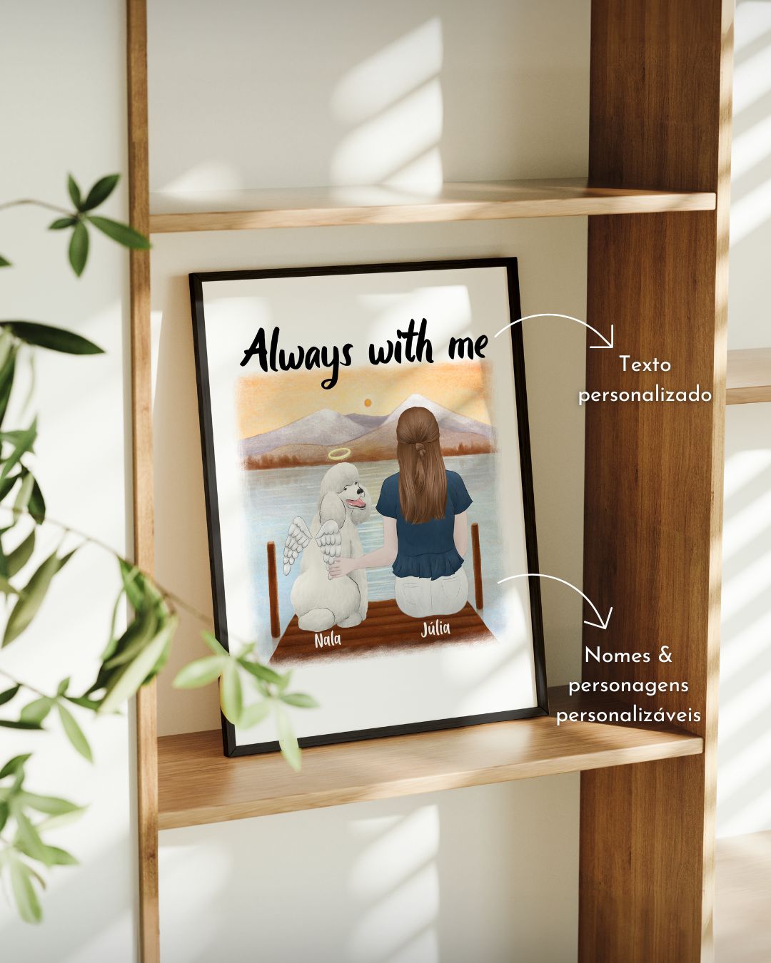 Cuadro Memorial - Perro y Dueño Personalizables