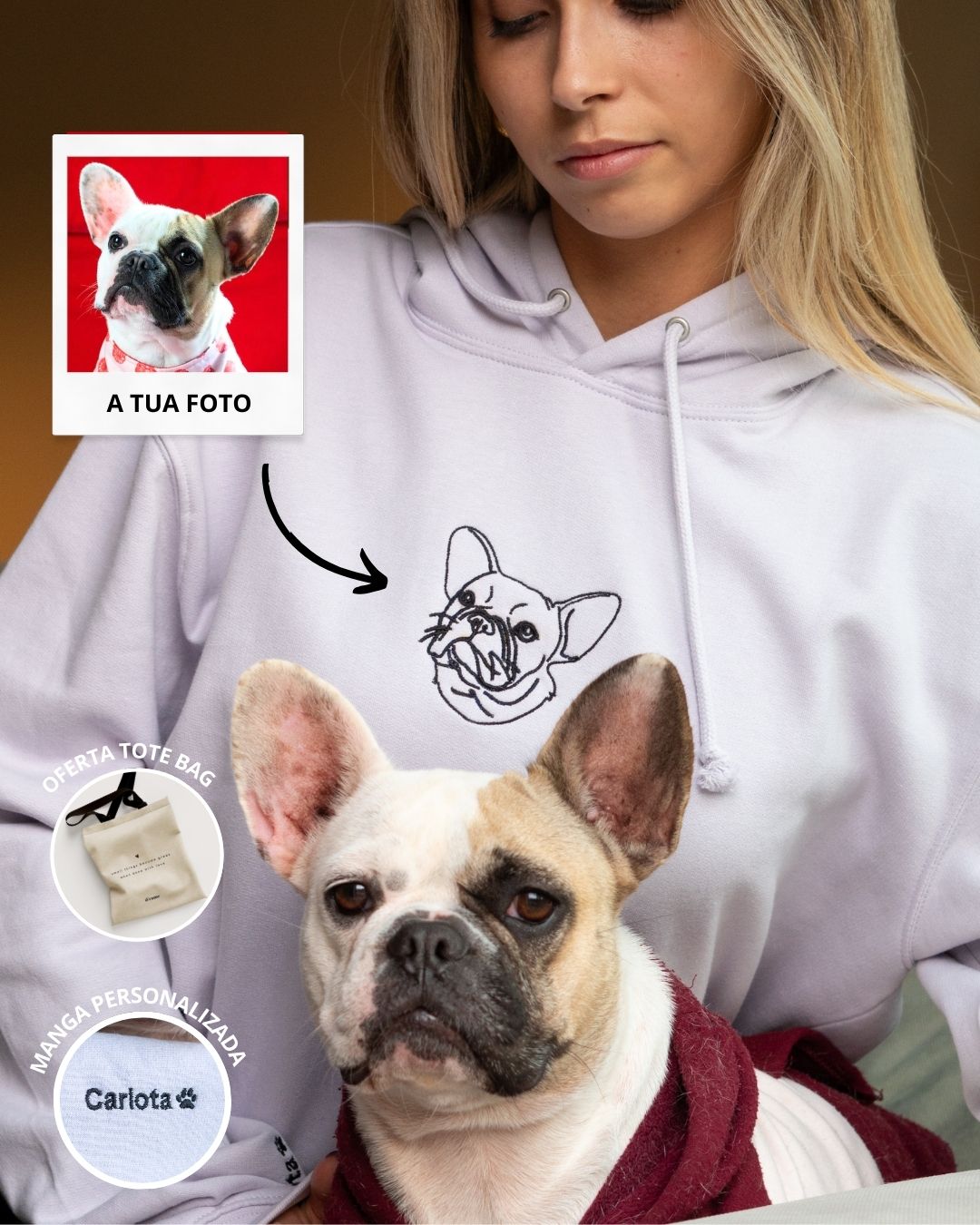 Hoodie Line Art Personalizável - Animais