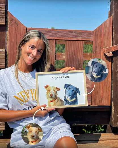 Cuadro Retrato Colorido - Horizontal (2+ Animales)