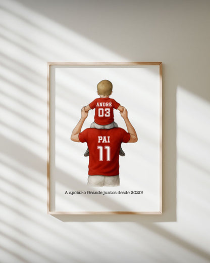 Custom Frame Football Team w/ Dad & Son