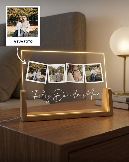 Placa c/ 4 Fotografias & Frase Especial