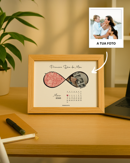 Quadro Infinito c/ Mapa & Fotografia & Calendário