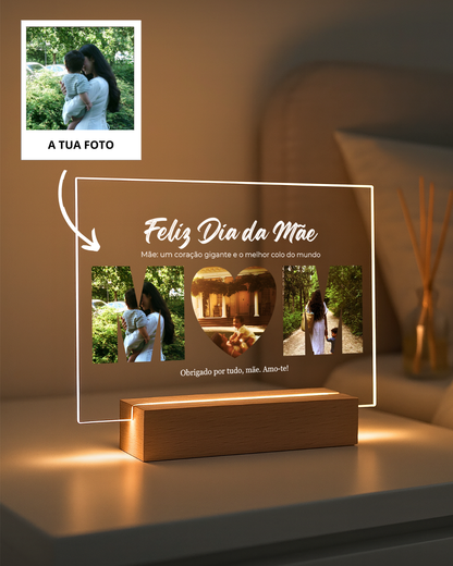 Lámpara "M-❤️-M" c/ 3 Fotografías - Día de la Madre