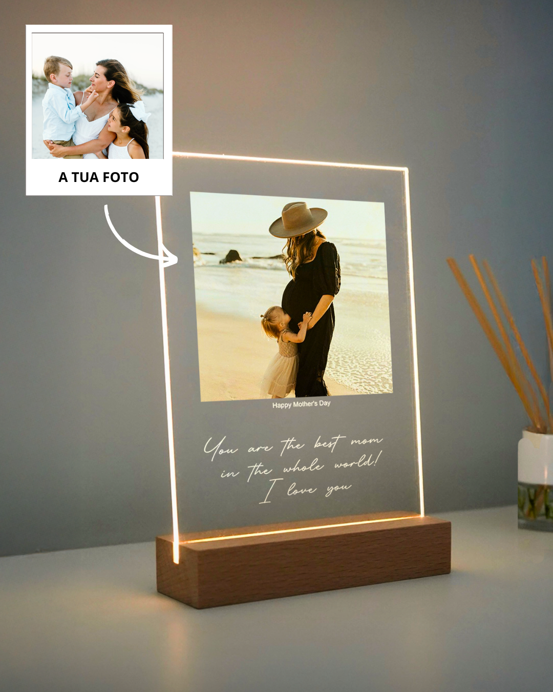 Custom Lamp w/ Text & Photo