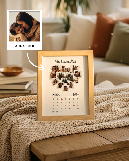 Quadro c/ 14 Fotografias & Calendário Personalizado