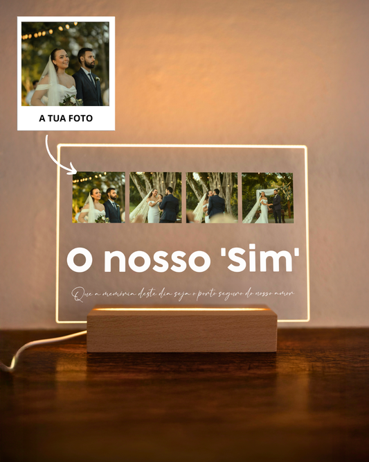 Placa Dedicatória c/ 4 Fotografias Horizontal
