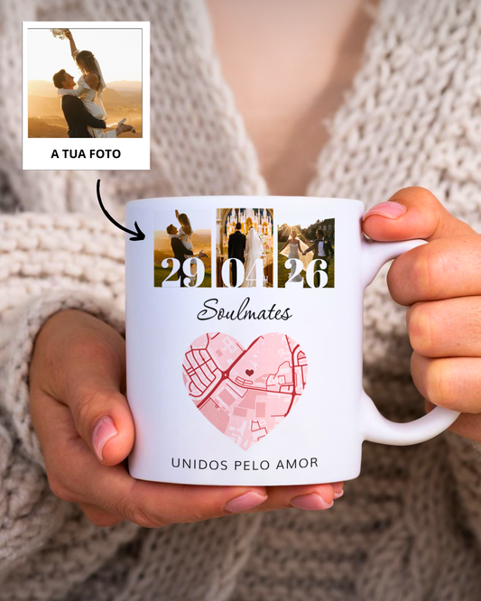 Taza c/ 3 Fotografías y Mapa Personalizado