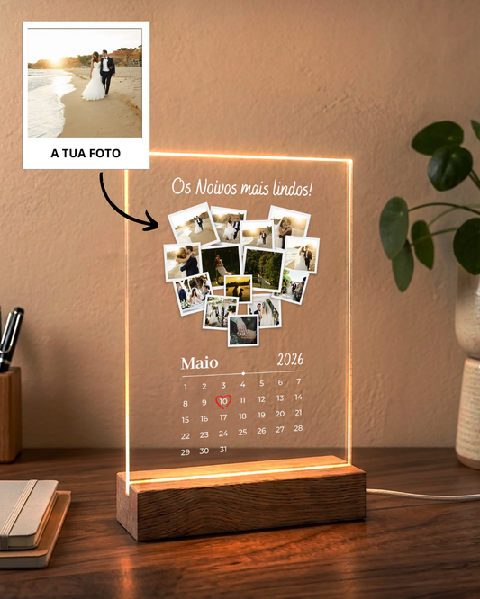 Placa c/ 14 Fotos y Calendario Personalizado