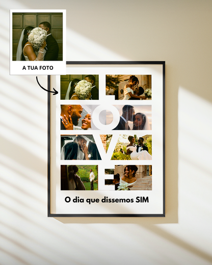 Cuadro LOVE con 8 Fotografías Personalizable