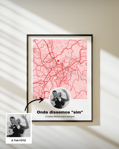 Quadro Mapa Onde Nos Conhecemos