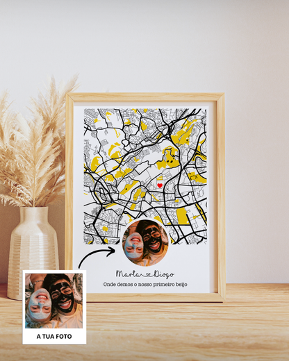 Quadro Mapa Onde Nos Conhecemos