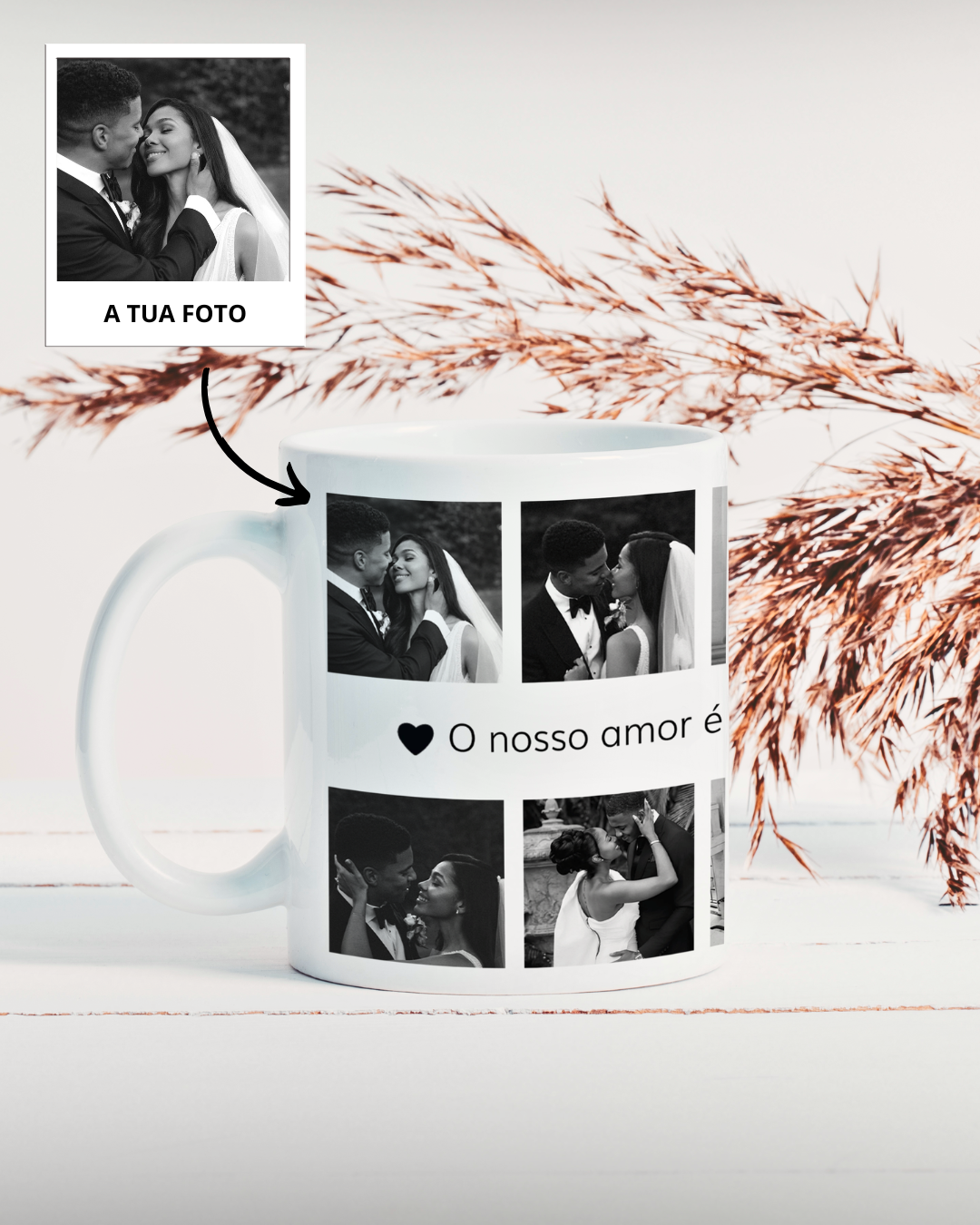 Taza con 10 Fotografías y Frase Personalizada