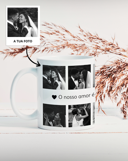Taza con 10 Fotografías y Frase Personalizada