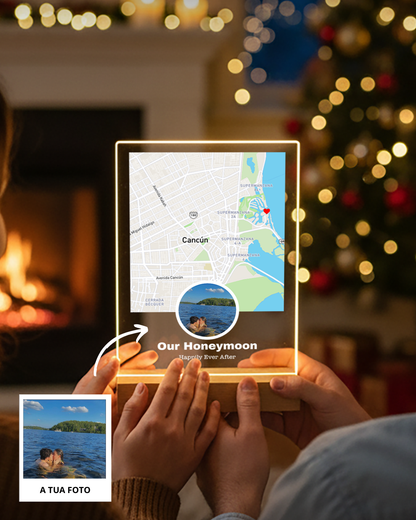 Where We Met Map Photo Light