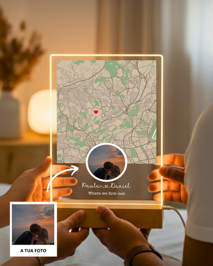 Where We Met Map Photo Light