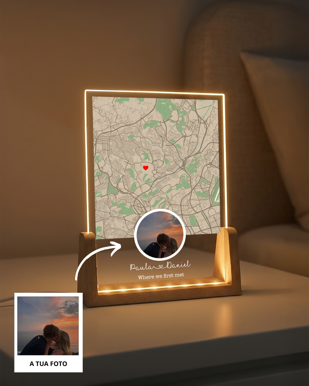 Lámpara Mapa Donde Nos Conocimos