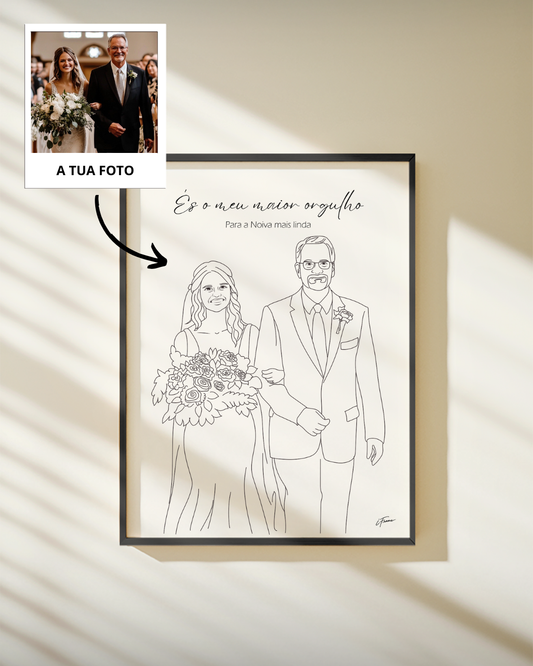 Custom Line Art Portrait Frame