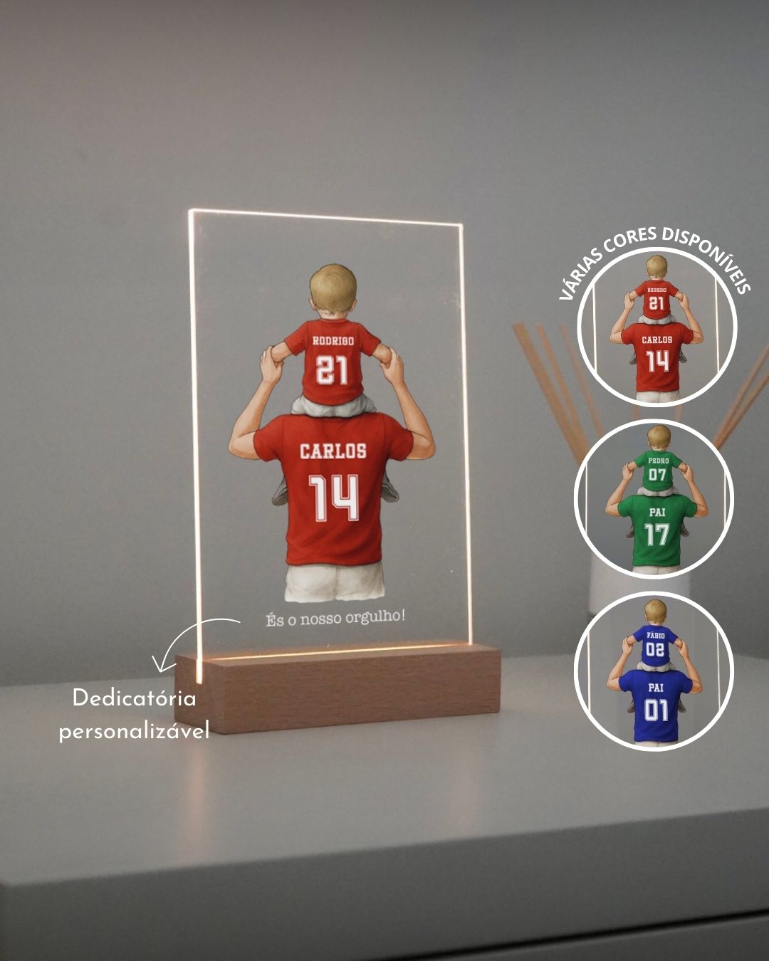 Custom Lamp Football Club w/ Adult & Child 