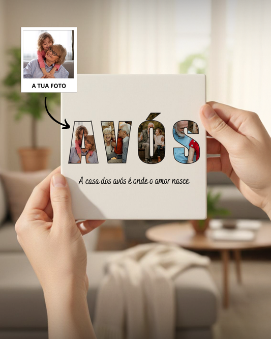 Azulejo "Avós" c/ 4 Fotografias Personalizado