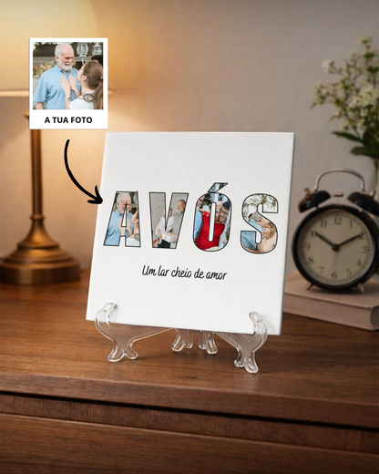 Azulejo "Avós" c/ 4 Fotografias Personalizado