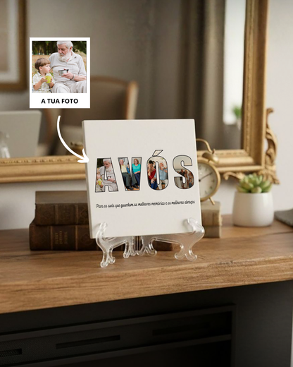 Azulejo "Avós" c/ 4 Fotografias Personalizado