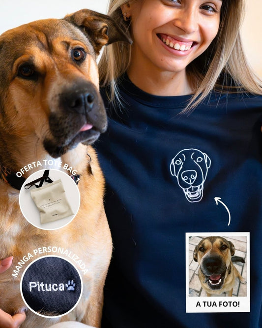 Custom Sweatshirt w/ Line Art Portrait - Pets