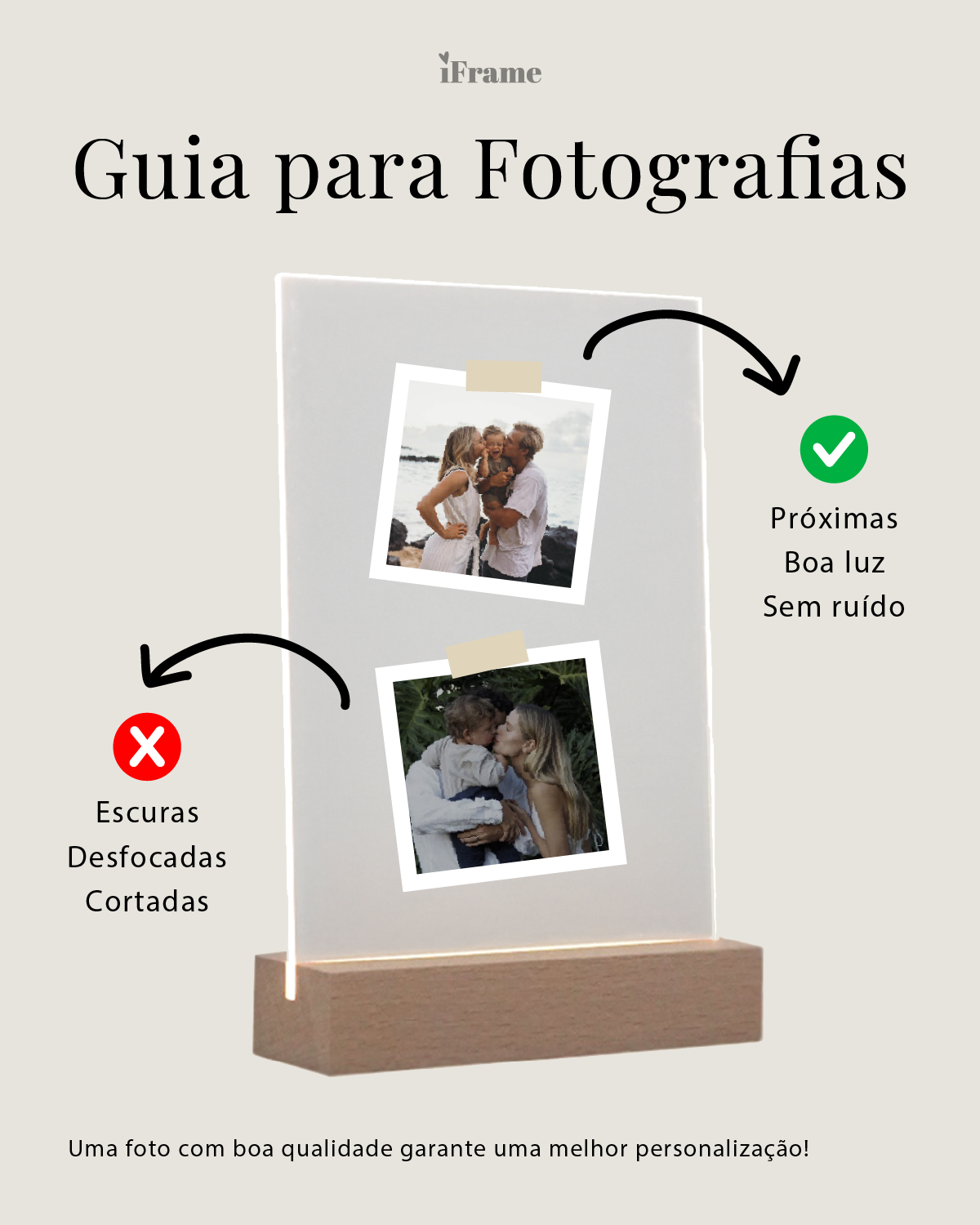 Lámpara c/ 4 Fotografías y Frase Especial