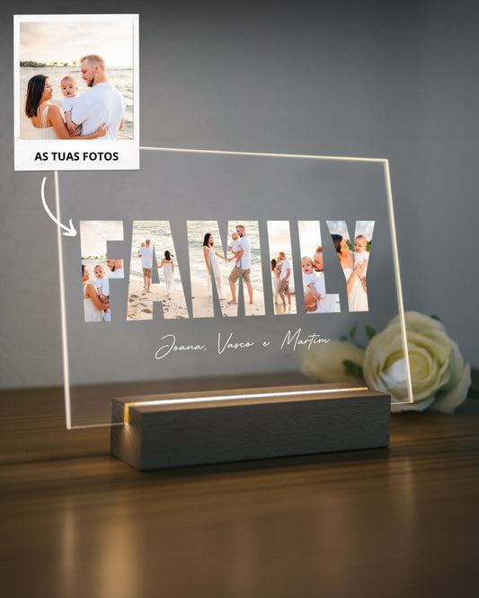 Placa "Family" c/ 6 Fotografias