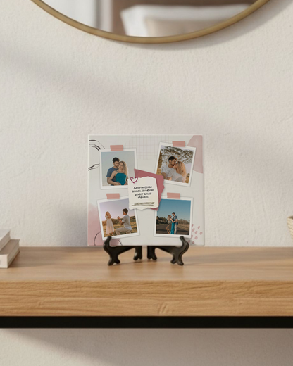 Azulejo c/ 4 Fotos Polaroid & Dedicatória