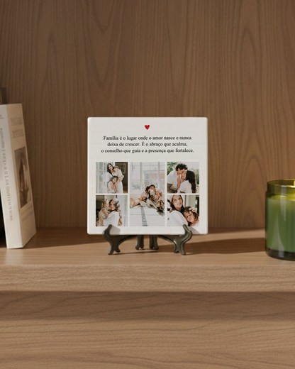 Azulejo c/ 5 Fotografias e Dedicatória Personalizado