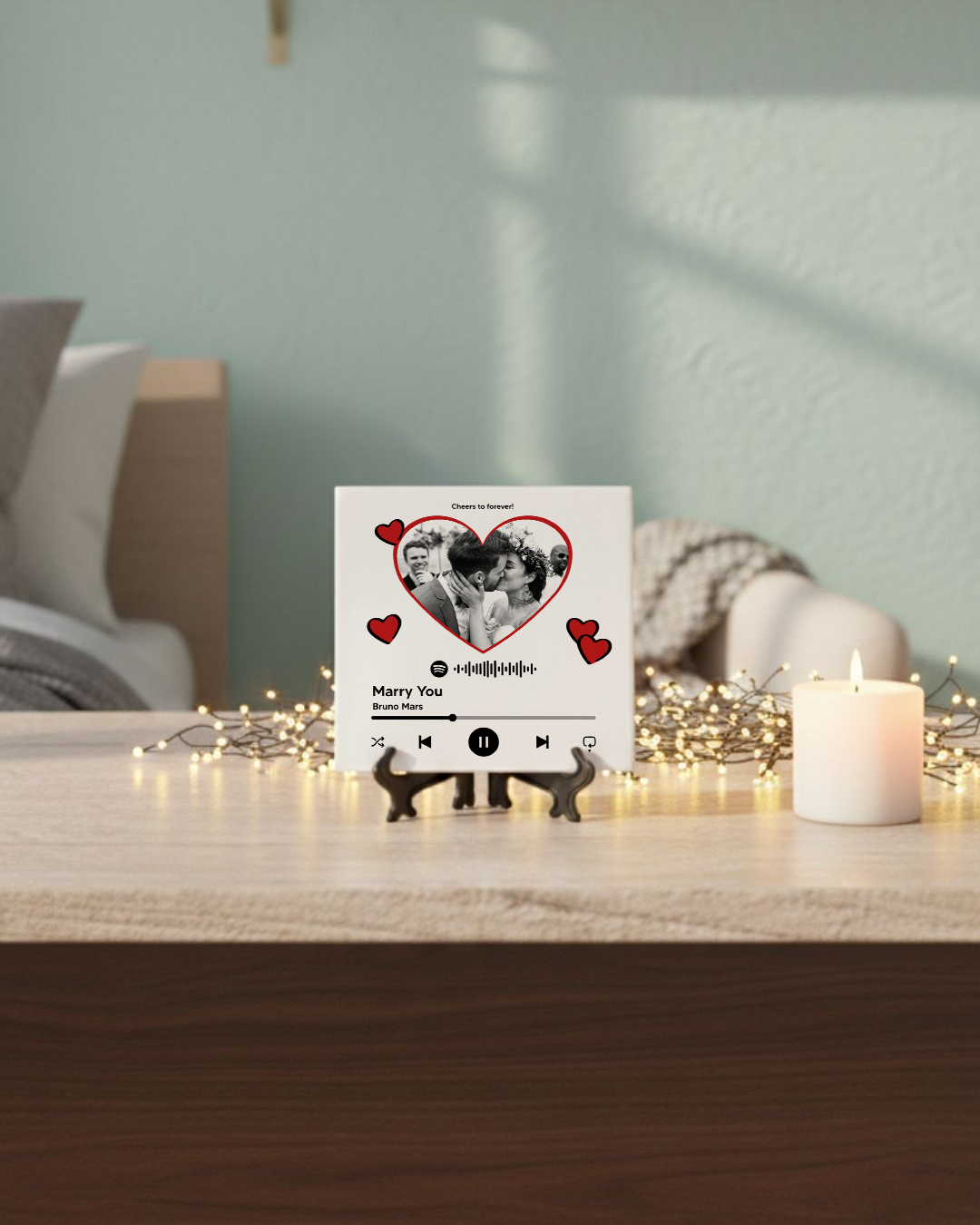 Azulejo Spotify Player c/ Foto Coração