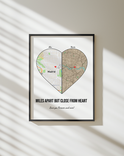 Custom Frame "Hearts at a Distance" - Map