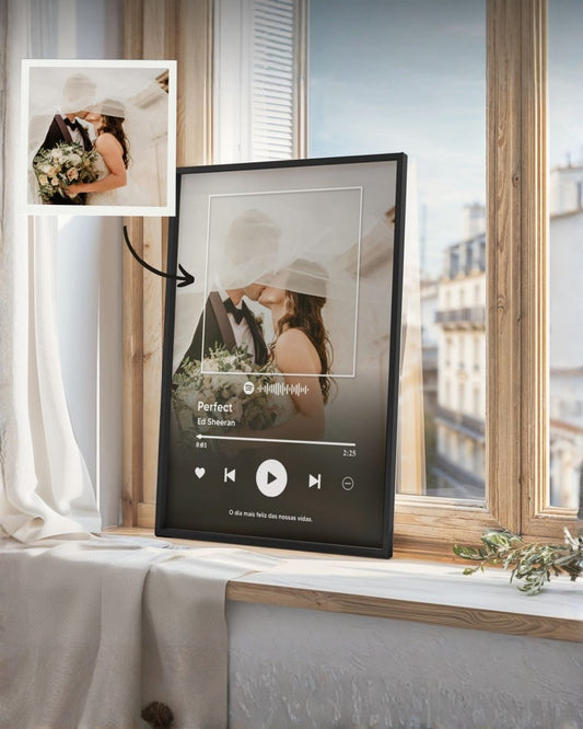 Quadro Spotify Player c/ Fotografia Completa