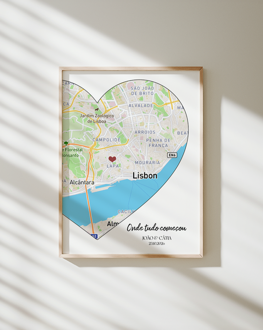Frame "Half Heart" with Map & Dedication ok