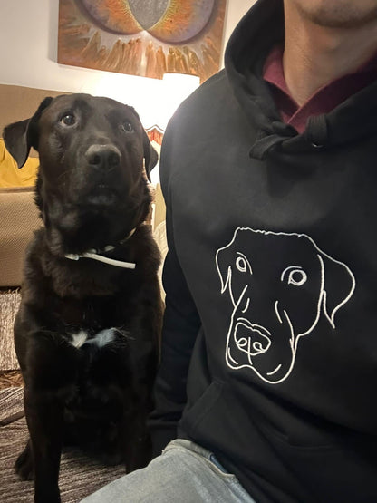 Custom Line Art Portrait Hoodie - Pets