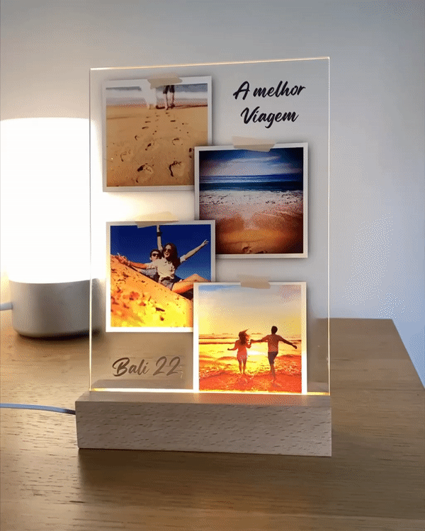 Lámpara 4x Polaroids Personalizable