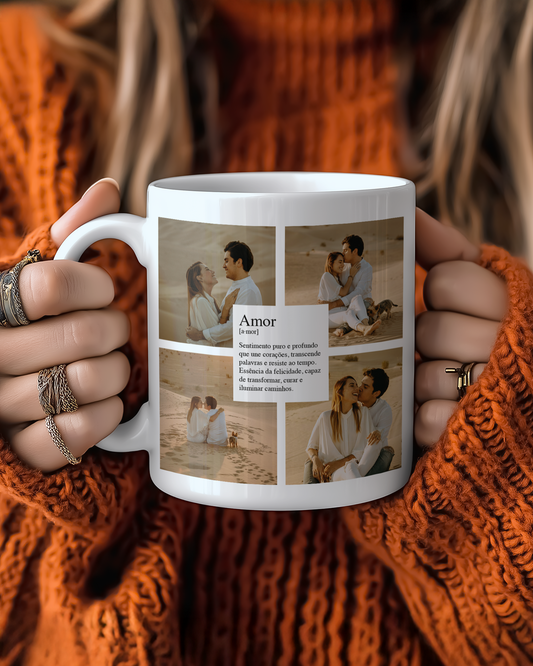 capa:namorados | Caneca c/ 4 Fotografias & Significado Personalizado — presente para Namorados