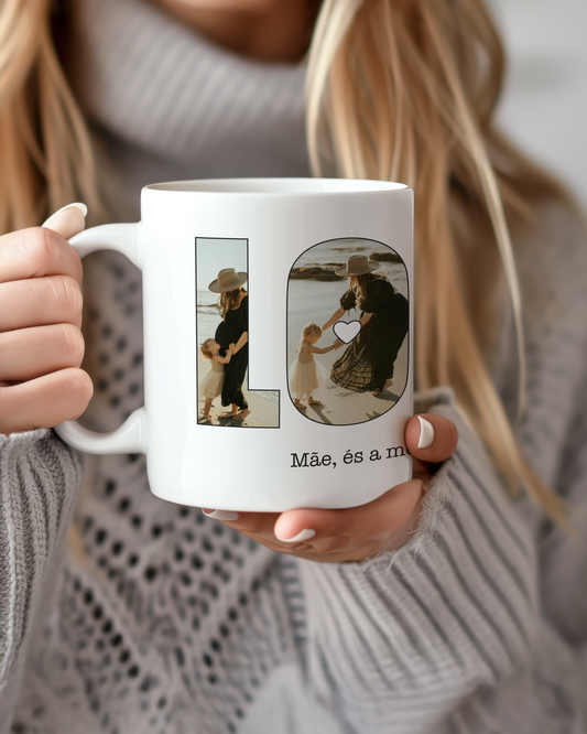 capa:mae | Caneca "LOVE" c/ 4 Fotografias Personalizada — presente para a Mãe