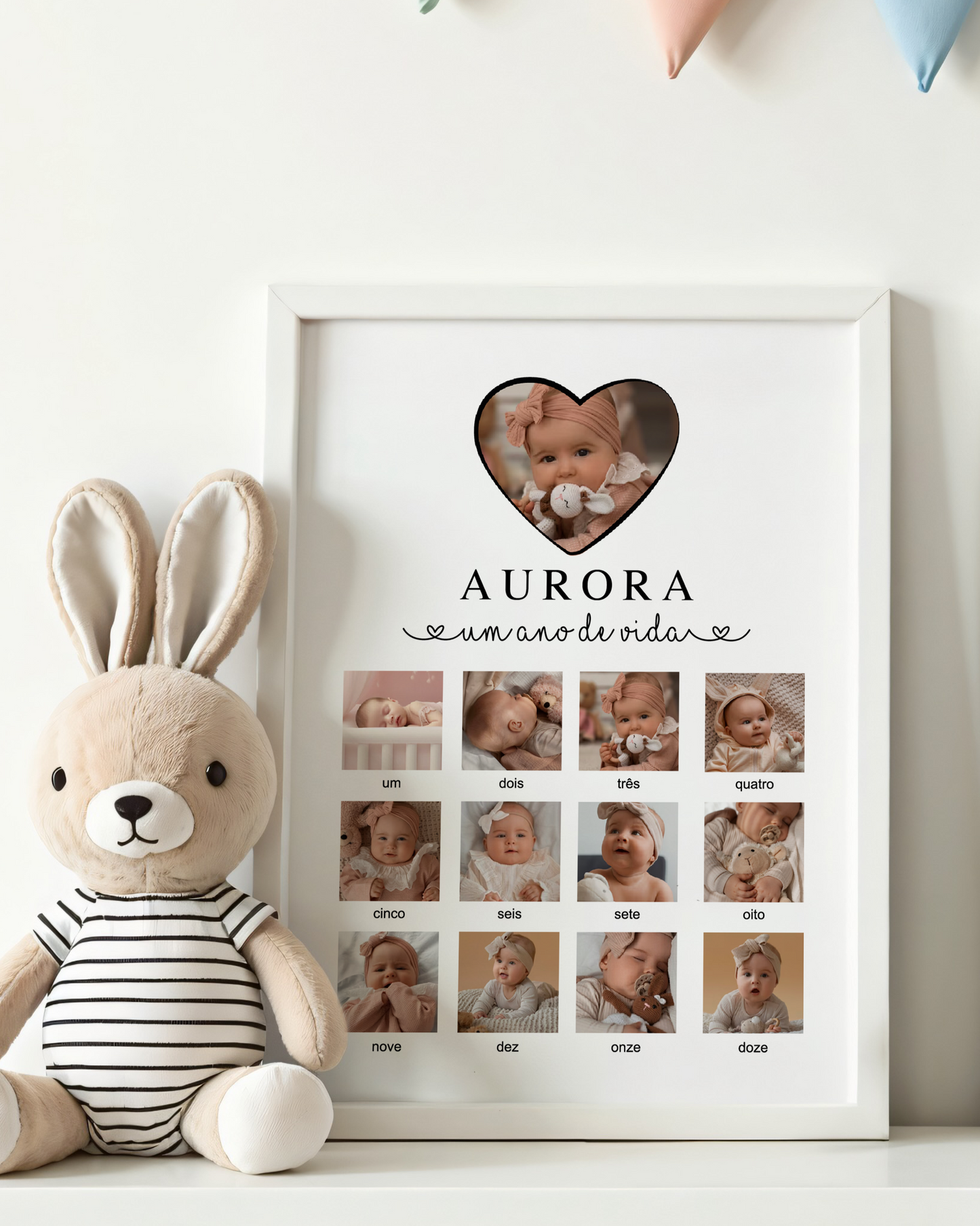 Cuadro del Primer Año con 12 Fotografías