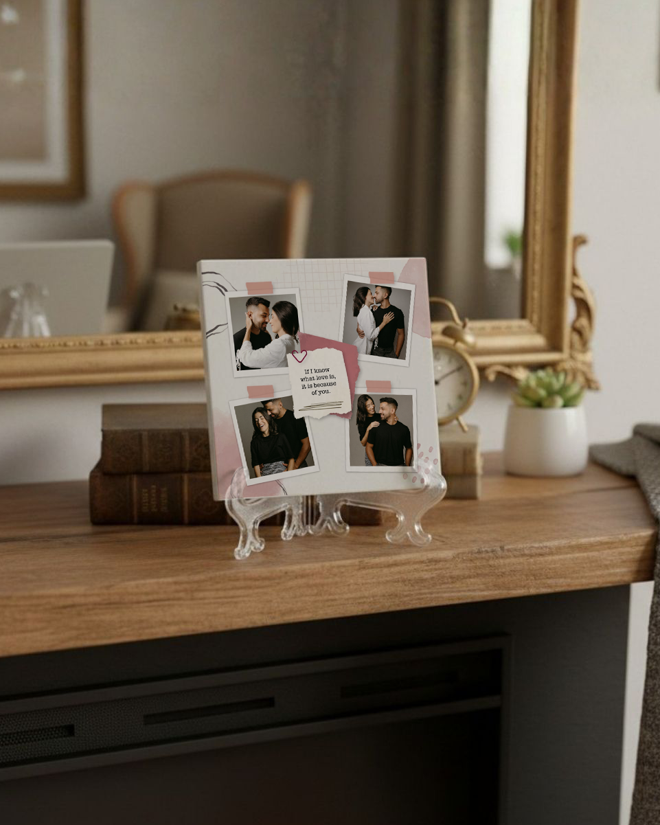 Azulejo c/ 4 Fotos Polaroid & Dedicatória