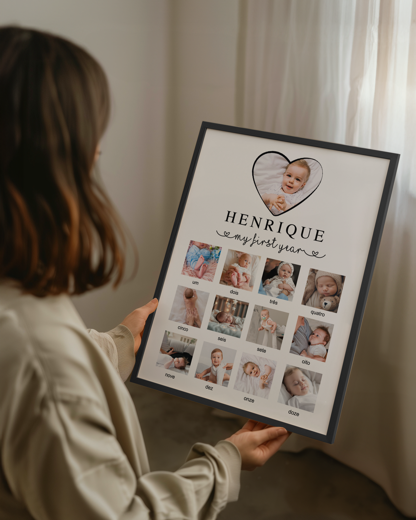 Cuadro del Primer Año con 12 Fotografías