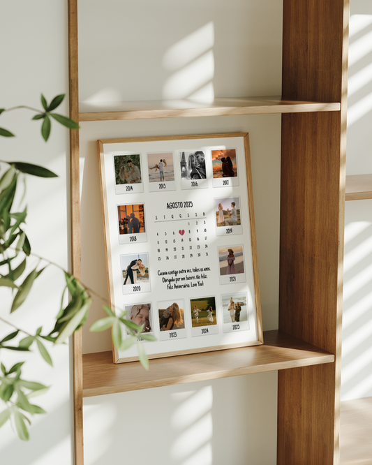 capa:namorados | Quadro c/ Calendário & 10 Fotografias — presente para Namorados
